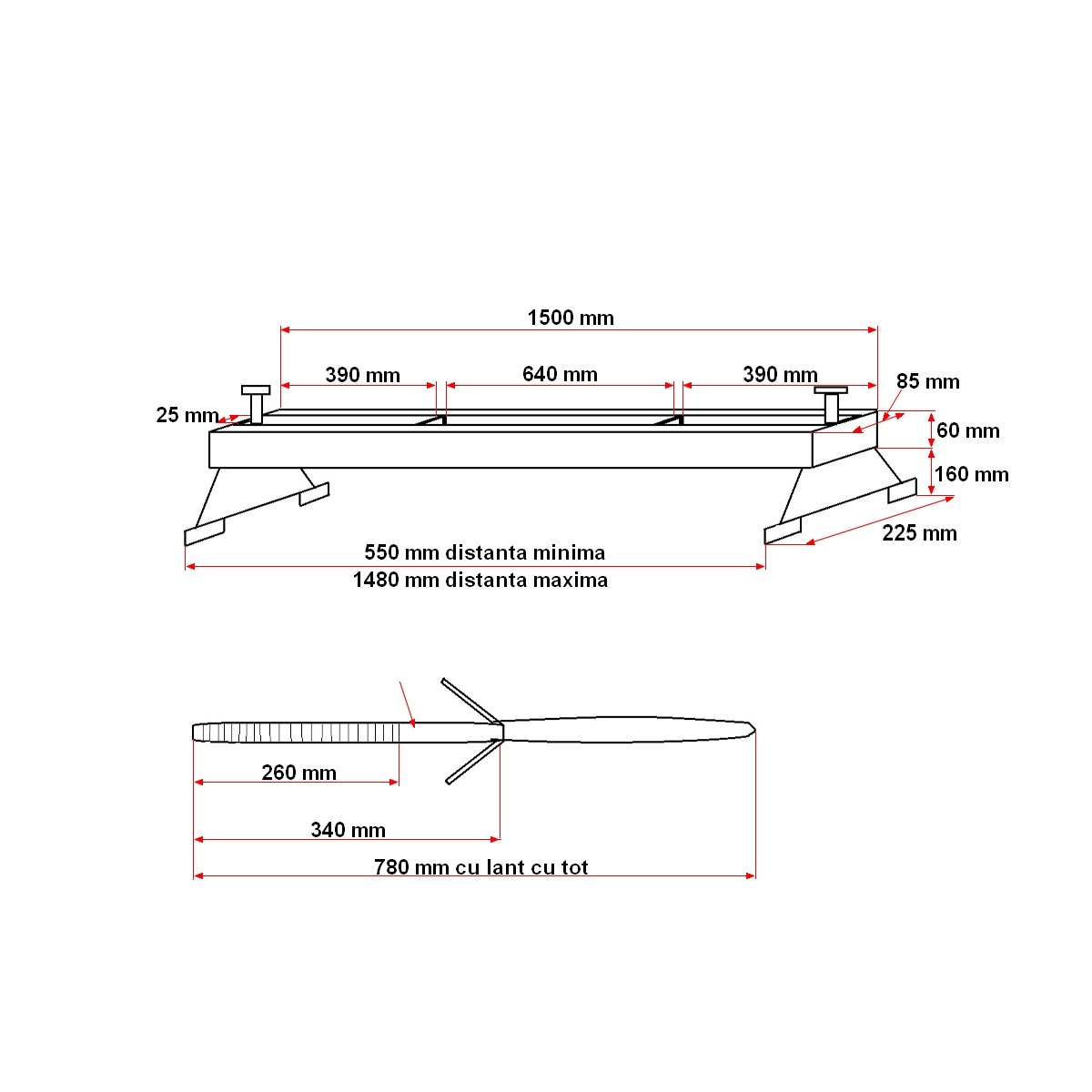Bara suport pentru motor tip traversa Breckner Germany